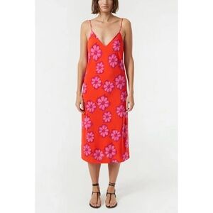 NWT‎ RHODE Cat Dress In Scarlet Bombay Bloom Size 14 Spring Summer